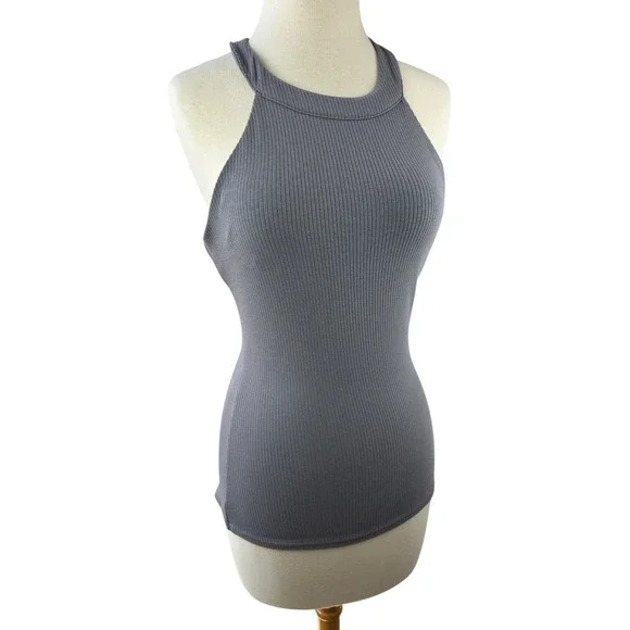 Alo Yoga Ribbed Insight Tank Purple Dusk Women's Size Small - Picture 5 of 14